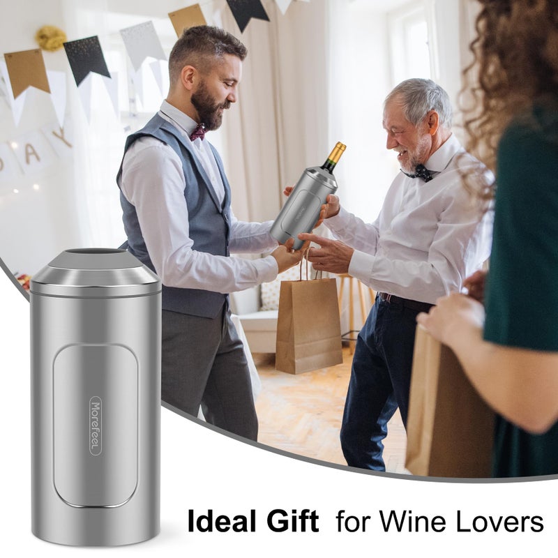MoreFeel Wine Chillers for Bottles-Ideal Gift for Wine Lovers,Stainless Steel Wine Cooler Chiller Bucket,Champagne Cooler Sleeve-Vacuum-Insulated Wine Bottle Cooler Sleeve for Long-Lasting Temperature Control - Image 4