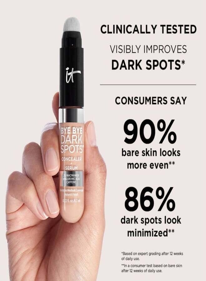 IT Cosmetics Bye Bye Dark Spots Concealer + Serum with Niacinamide & Hyaluronic Acid Medium Warm 32 – Buildable Hydrating Coverage, 0.22 oz / 6.7 mL - Image 5