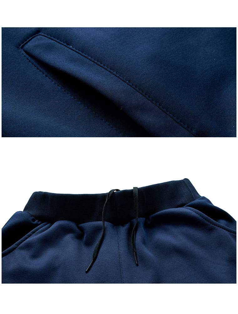 PASOK Men's Casual Tracksuit Long Sleeve Full Zip Running Jogging Sweatsuit Athletic Sports Set Blue M - Image 5