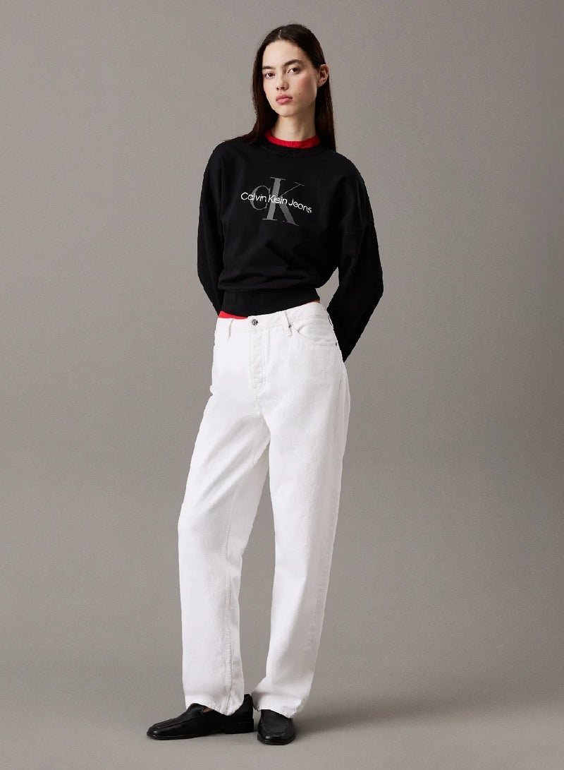 Calvin Klein Jeans Cropped Monogram Sweatshirt - Image 4