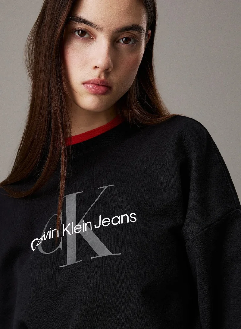 Calvin Klein Jeans Cropped Monogram Sweatshirt