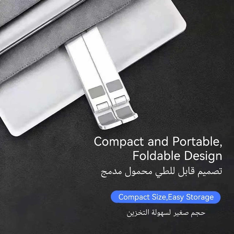 حامل لابتوب محمول 2 في 1 مع حامل هاتف، حامل قابل للطي قابل للتعديل لأجهزة اللابتوب 11-17" - Image 4