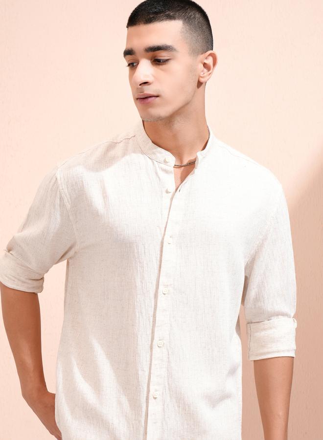 HIGHLANDER Textured Relaxed Fit Collared Shirt - Image 1