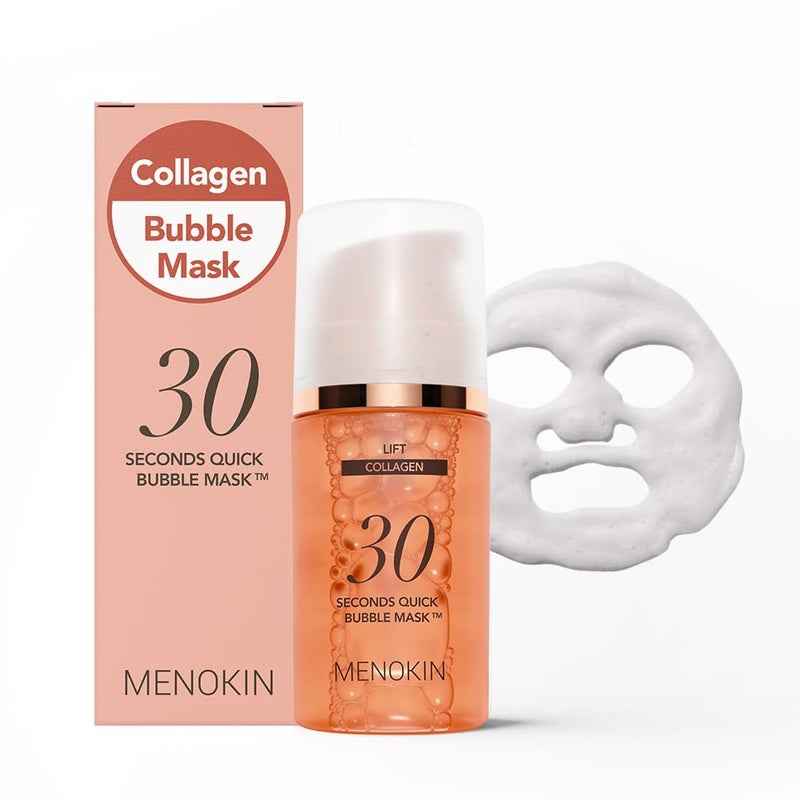 MENOKIN 30 Seconds Quick Bubble Mask [LIFT] - [Collagen] & Niacinamide in Micro-bubbles for Anti Aging, Boost Elasticity, Fine Lines, Korean Glass Skin Care Essential, 50 Uses, 2.36 fl.oz - Image 1
