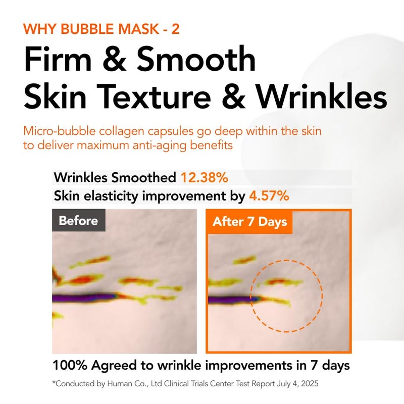 MENOKIN 30 Seconds Quick Bubble Mask [LIFT] - [Collagen] & Niacinamide in Micro-bubbles for Anti Aging, Boost Elasticity, Fine Lines, Korean Glass Skin Care Essential, 50 Uses, 2.36 fl.oz - Image 4