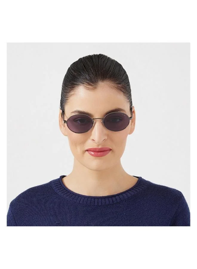 بلاك أوت بلاك آوت بيس نظارة شمسية للجنسين بيضاوية مع حماية من الأشعة فوق البنفسجية ٤٠٠ (رمادي، بني)