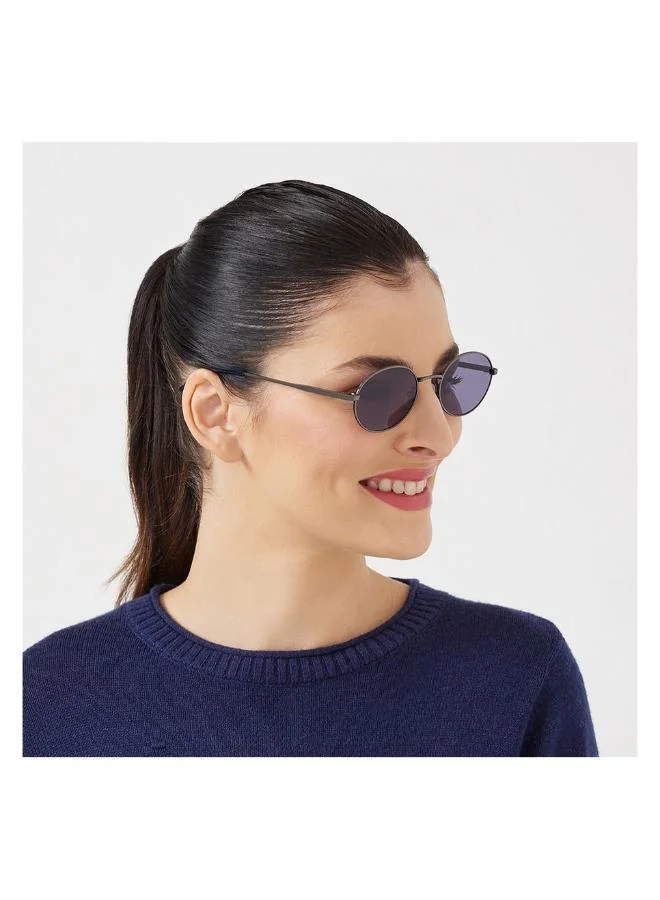 بلاك أوت بلاك آوت بيس نظارة شمسية للجنسين بيضاوية مع حماية من الأشعة فوق البنفسجية ٤٠٠ (رمادي، بني)