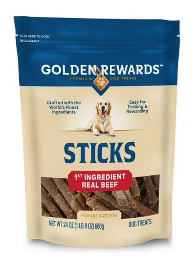 مكافآت ذهبية للكلاب على شكل عصا لحم بقري جاف، كيس 24 أونصة - Image 1