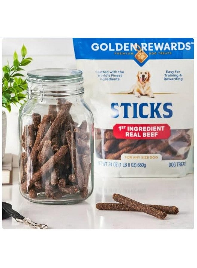 مكافآت ذهبية للكلاب على شكل عصا لحم بقري جاف، كيس 24 أونصة - Image 2