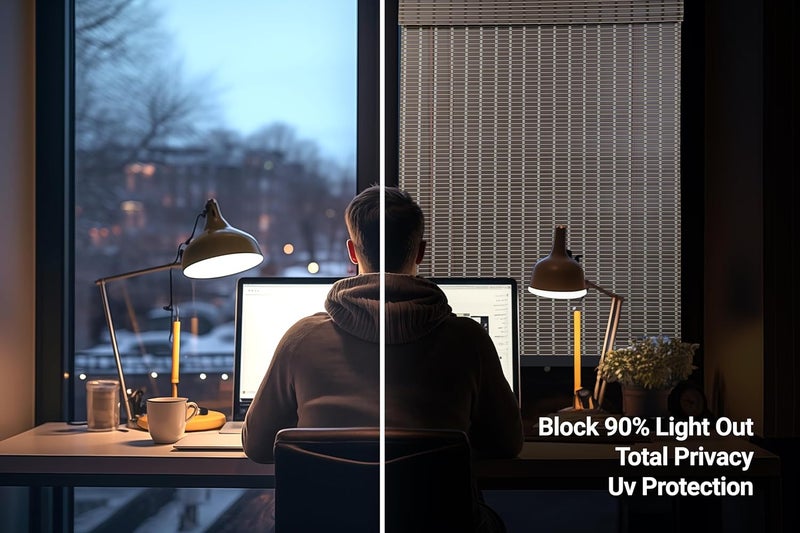 RKDECOR ستارة نافذة PVC فاخرة للبلكونة والهواء الطلق - تصفية الضوء، تقليل الحرارة، مقاومة للمطر، ظل الشمس، ستائر داخلية وخارجية متينة للمنزل والفناء (عرض 4 أقدام × ارتفاع 10 أقدام) - Image 3