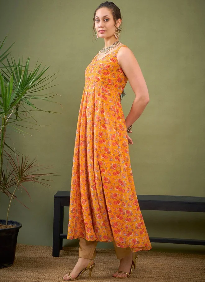 ساسافراس Floral Georgette Kurta for Women