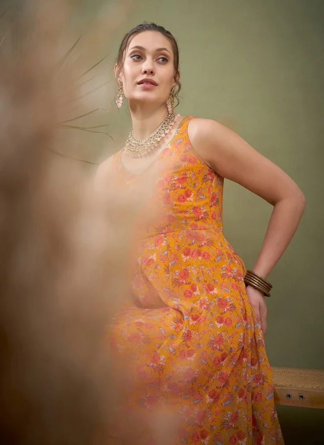 ساسافراس Floral Georgette Kurta for Women
