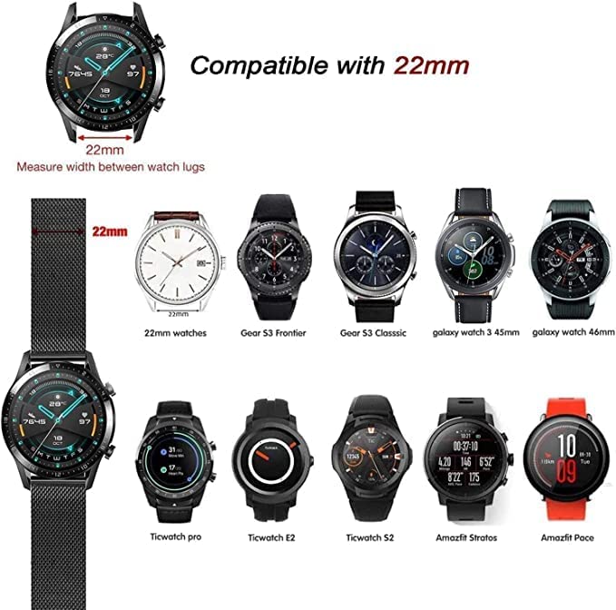 MARVIK 22MM Smart Watch Strap Belt for ColorFit Pro 4/Pro 4 Max/Ultra/Ultra 2, Amazfit GTR 47mm / GTR 2E, Galaxy Watch 3 45mm, Realme S/S Pro - Image 2