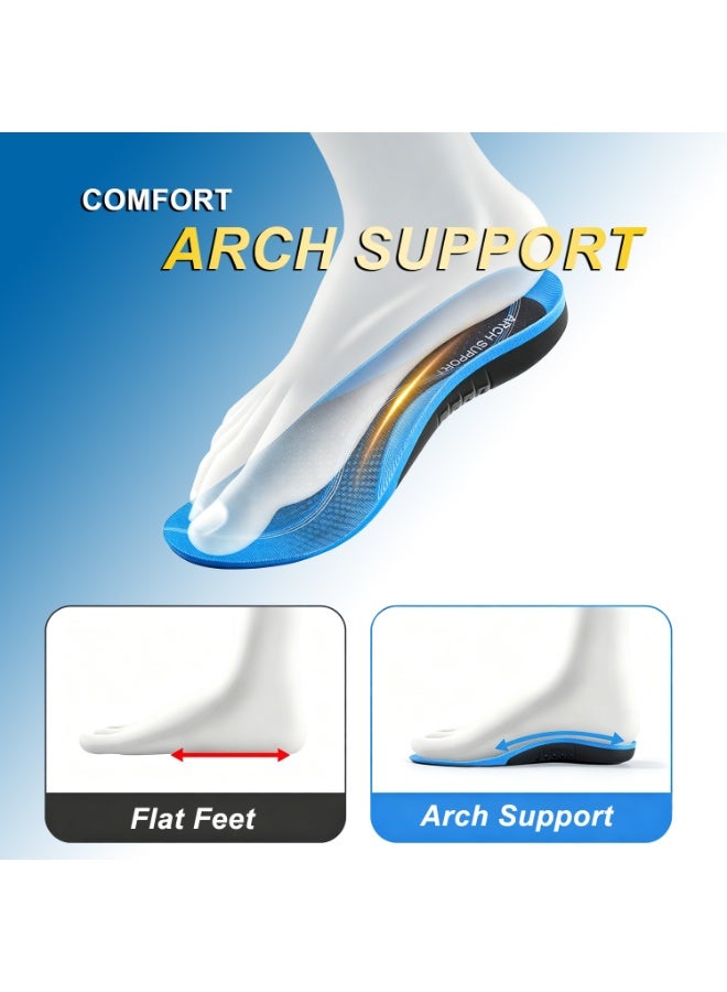 ORIGFIT Comfort Arch Support Insoles for Men and Women - Breathable Cushion and Shock Absorption Inserts - Heavy Duty Shoe Insert for Flat Feet, Heel Pain, Overpronation, Work Boots, Walking and Standing All Day - Image 4