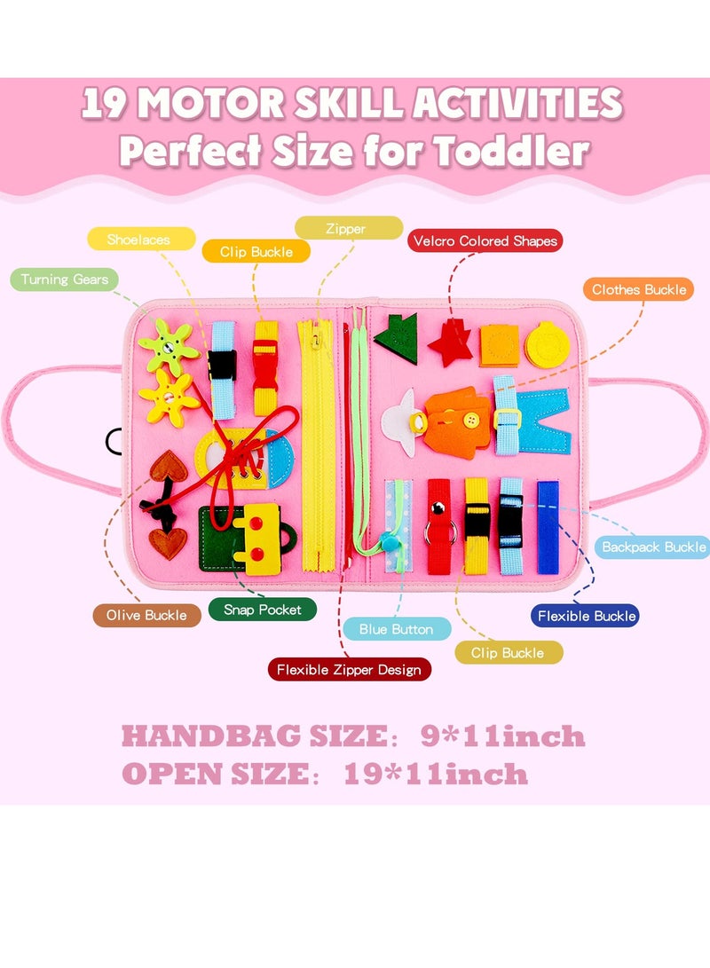 Daytoyz Busy Board Montessori Toy for 1 2 3 4 Year-Old Toddlers - Educational Activity Developing Sensory Board for Basic Dress Fine Motor Skills - Travel Toys for Plane Car, Gift for Boys Girls  - Image 2