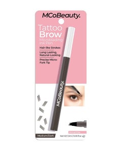 MCoBeauty Tattoo Brow Microblading Ink Pen - Microfilling Pen For Professional Results - Fill And Define Eyebrows With Micro Fork Applicator - Sheer, Lightweight Formula - Medium-Dark - 0.05 oz  - Image 2