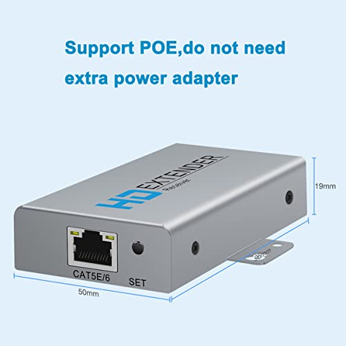 HDSUNWSTD HDMI Extender Over Network IP Ethernet Kit Cat5e / Cat6 Cable 1080P @ 60Hz - Up to 164 ft - HDMI Loop Out POE Function Supported (Transmitter and Receiver) - Image 3