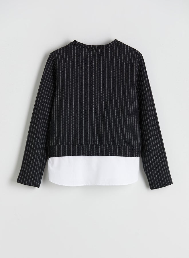 ال سي وايكيكي طقم بناتي مكوّن من سويتر وبنطال بياقة دائرية - Image 3