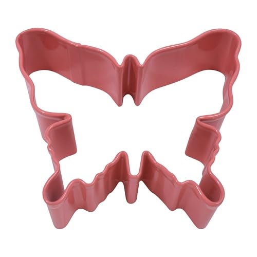 CybrTrayd R&M Butterfly 3.25" Cookie Cutter Pink With Brightly Colored, Durable, Baked-on Polyresin Finish - Image 1