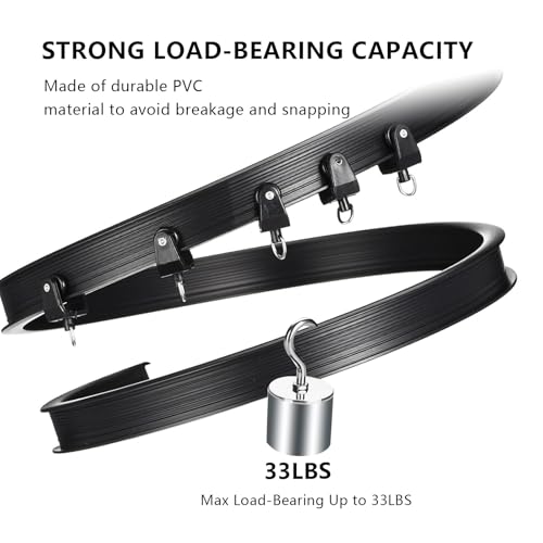 JIHXYER Flexible Bendable Ceiling Curtain Track, 16.4ft (5m) PVC, Metal, Plastic & Stainless Steel, Black, Ceiling Mounted - Image 4