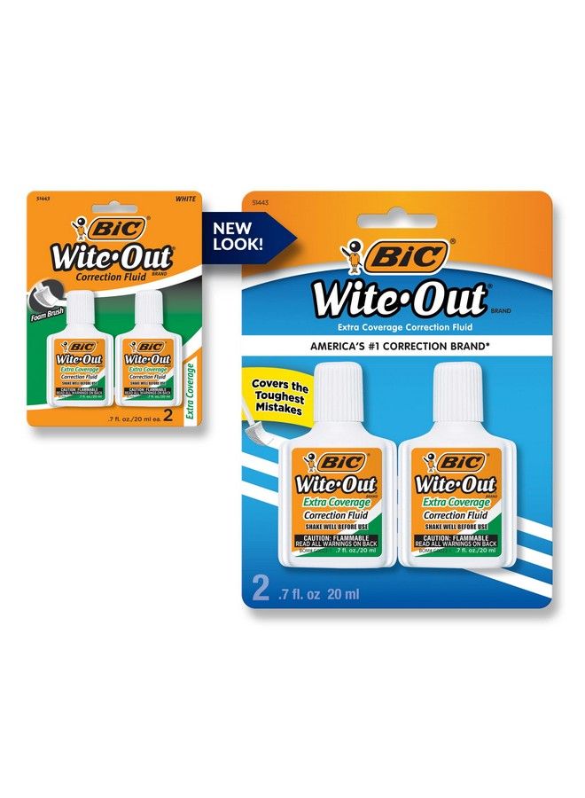 Bic ® Witeout® Extra Coverage Correction Fluid 20 Ml Bottles White Pack Of 2 - Image 4