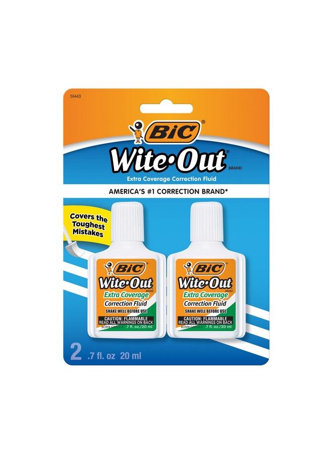 Bic ® Witeout® Extra Coverage Correction Fluid 20 Ml Bottles White Pack Of 2 - Image 2