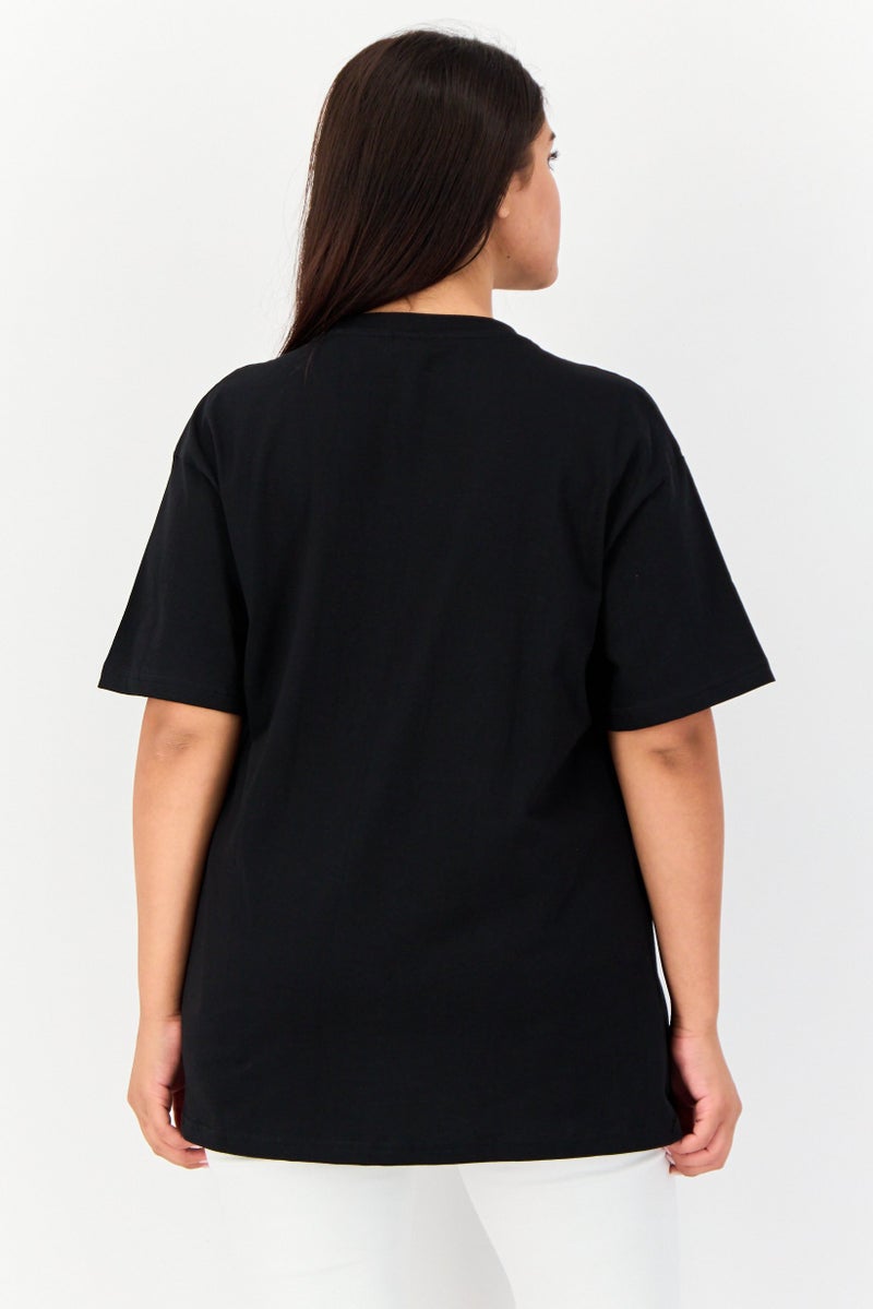 Fleischer Studios Women Crew Neck Short Sleeve Graphic Print T-Shirt, Black  - Image 2