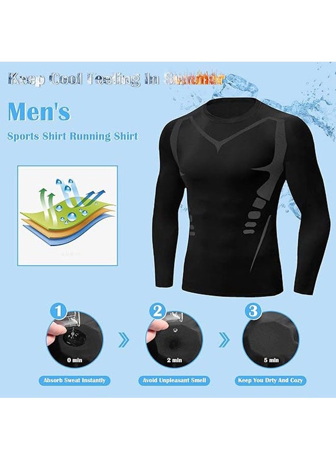 Men's Compression Top Base T-Shirt Quick Dry Sports T-Shirt for Gym Fitness Running Workouts - Image 4
