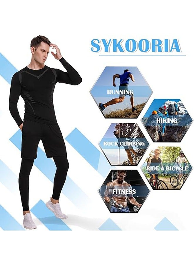Men's Compression Top Base T-Shirt Quick Dry Sports T-Shirt for Gym Fitness Running Workouts - Image 3