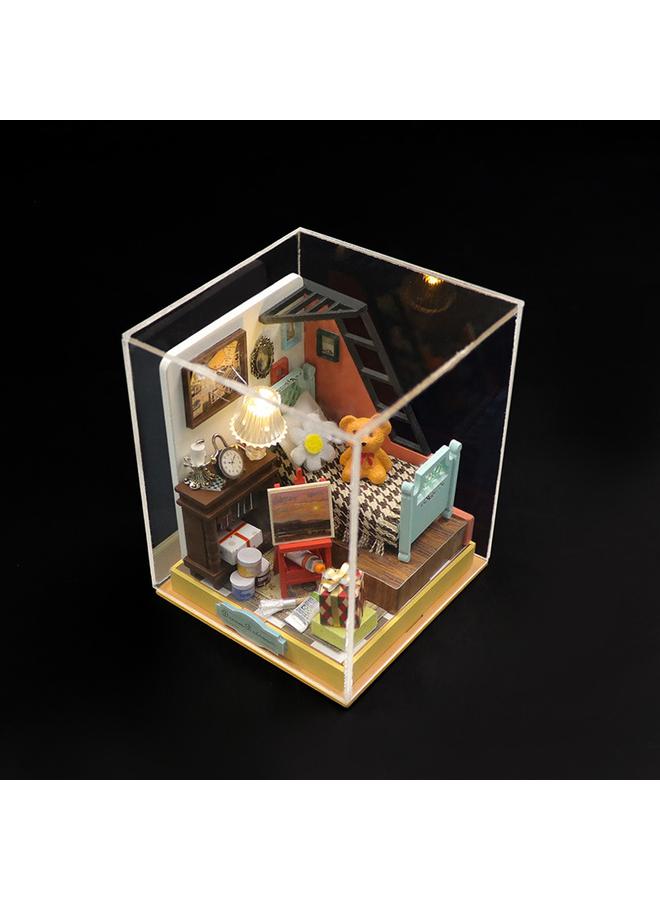 Bluejw Hongda Diy Cabin Music Moment Wooden Handmade Architectural Assembled Mini Cabin Creative Toys Gift Ornaments - Image 1