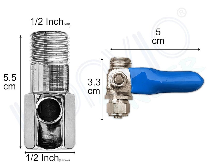 Metal Inlet Connector with Ball Valve for Water Filters and Purifiers 14 Compatible LeakProof Design  - Image 3