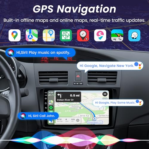 Jerqry Android 13 Car Stereo for Mazda 3 2010–2013 – 9 Inch 1280×800 HD Touchscreen Head Unit with Wireless CarPlay & Android Auto, GPS, WiFi, Bluetooth, FM, Backup Camera, Fit Bose System, Online OTA Upgrad - Image 5