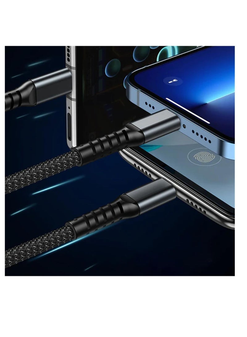 Captaintech Charging Cable, Transparent Luminous Multi Charger Cable, Universal 3 in 1 Multiple USB Cable Fast Charging Cord, with Type-C, Micro USB and IP Port for Cell Phones and More (2 Pack) - Image 3