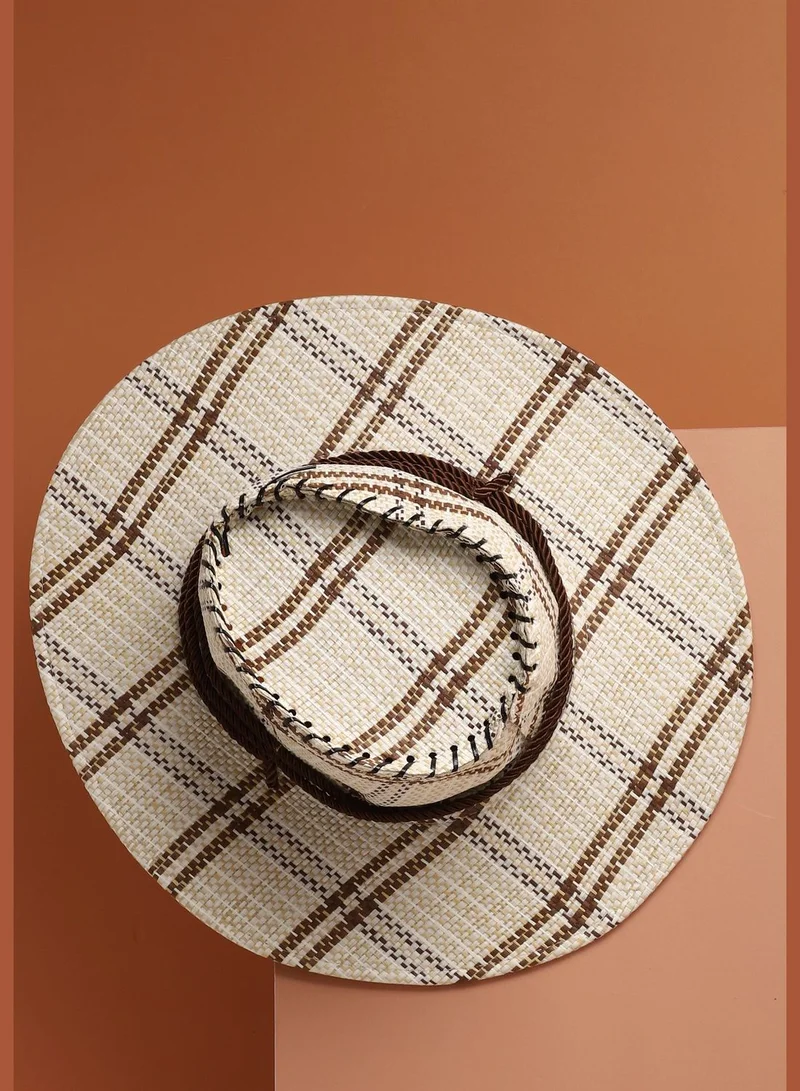 Haute Sauce Casual Checkered Cowboy Hat For Women