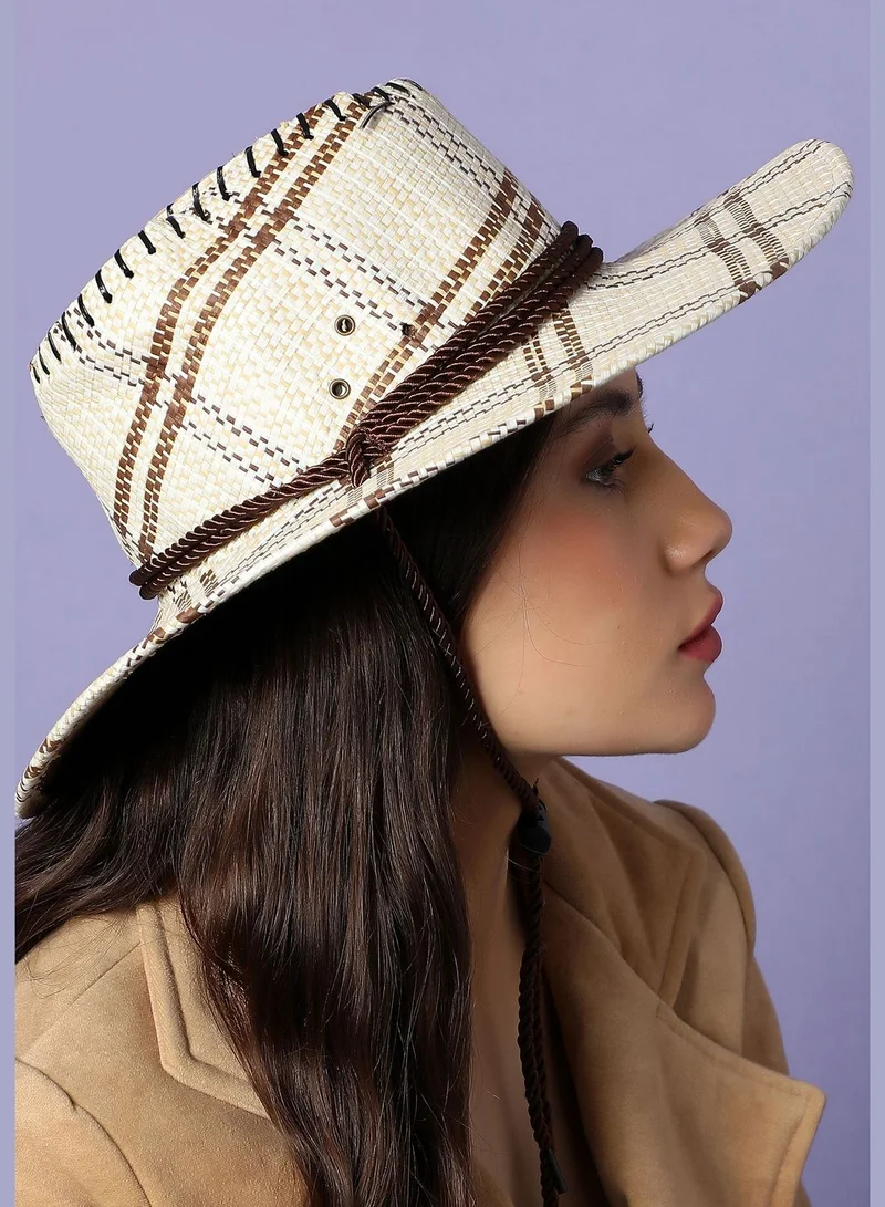 Haute Sauce Casual Checkered Cowboy Hat For Women