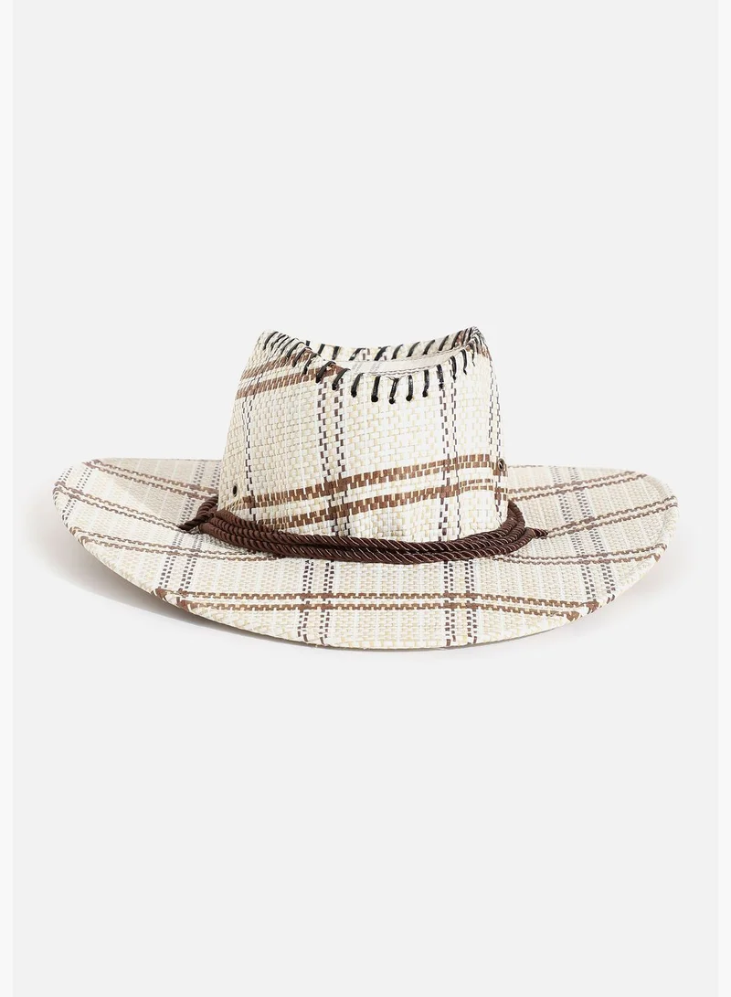 Haute Sauce Casual Checkered Cowboy Hat For Women