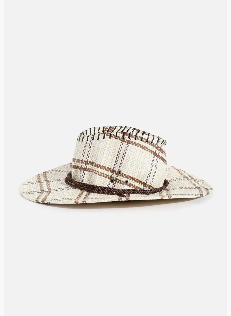 Haute Sauce Casual Checkered Cowboy Hat For Women