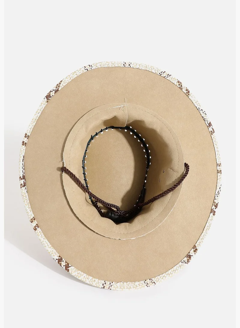 Haute Sauce Casual Checkered Cowboy Hat For Women