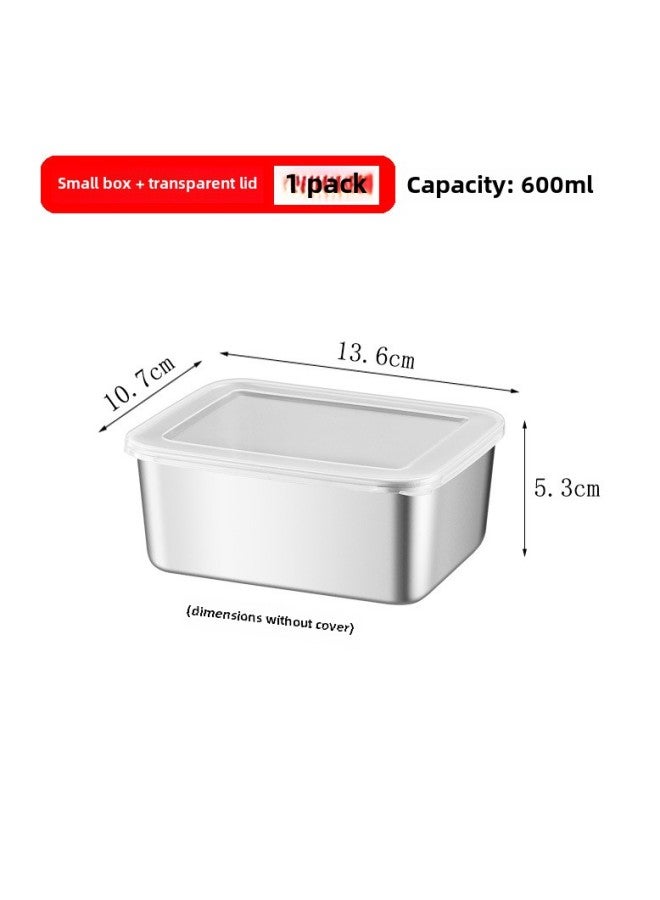 OEM OEM OEM Custom Processing Stainless Steel Fresh-keeping Box Lunch Box Lunch Box Seasoning Frozen Storage Box Sub-packed Lunch Box-Specifications:Laser 201 Electrolytic *small Box (white Cover)  - Image 1