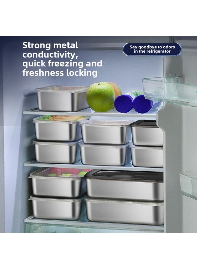 OEM OEM OEM Custom Processing Stainless Steel Fresh-keeping Box Lunch Box Lunch Box Seasoning Frozen Storage Box Sub-packed Lunch Box-Specifications:Laser 201 Electrolytic *small Box (white Cover)  - Image 5