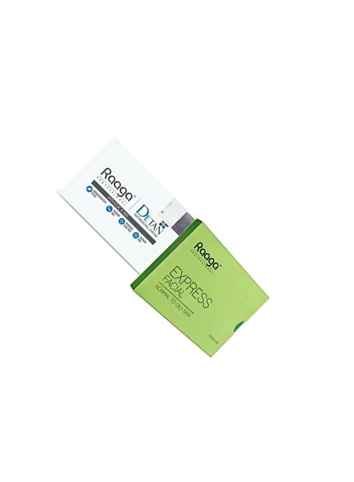 Raaga Professional De-Tan Tan removal Cream Kojic & Milk | 72g & Raaga Professional Express Facial Kit | Normal to Oily | 35gm - Image 2