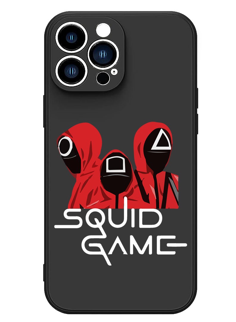 Theodor Protective Slim Fit Case Liquid Silicone Cover with Full Body Protection Anti-Scratch Shockproof Case For iPhone 15 Pro Max Black - Squid B - Image 1