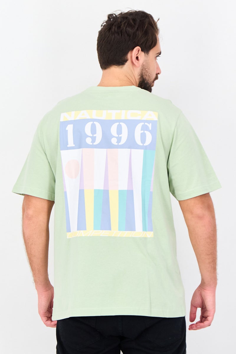 NAUTICA Men Crew Neck Short Sleeve Graphic Print T-Shirt, Mint Green - Image 4