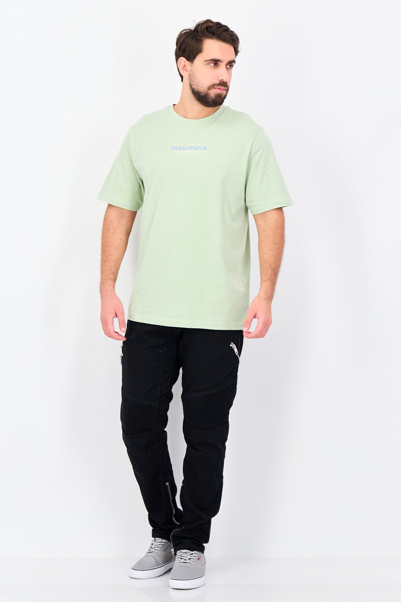 NAUTICA Men Crew Neck Short Sleeve Graphic Print T-Shirt, Mint Green - Image 2