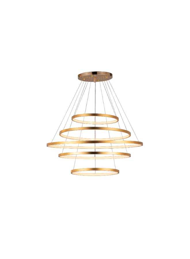 Best Power Modern LED 5 Rings Chandelier Light 6594 – 3 Lighting Levels – 80cm + 2x60cm + 2x40cm Rings – 316W – 100cm Adjustable Height – Elegant Ceiling Pendant for Living Room, Dining Room, and More - Image 3