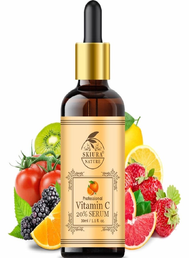 Skiura nature 20% Vitamin C Serum (Enriched with Hydration, Vitamin E Oil, Peptides & AHA) 30 ML - Image 1