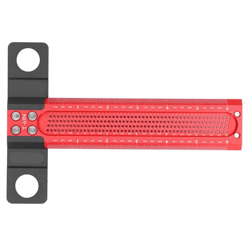 6 Inch Aluminum Alloy T Ruler Precise Hole Marking Gauge For Woodworking And Decoration - Image 3