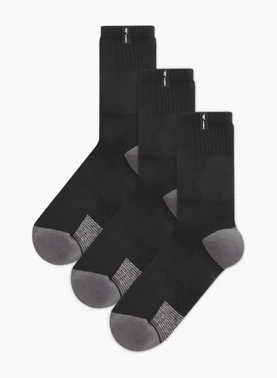 Kappa Textured Non Terry Crew Length Socks - Set of 3