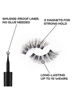 EYLURE PROMAGNETIC Eyeliner & Lash Kit Natural Fibre Lashes No 007 Black  - Image 5
