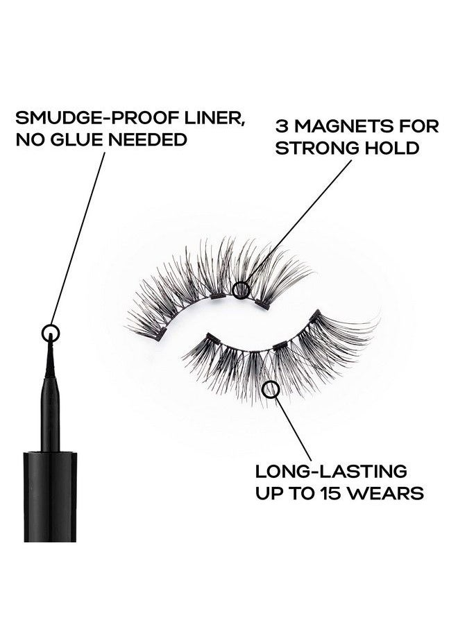 EYLURE طقم تحديد العيون والرموش PROMAGNETIC من الألياف الطبيعية للرموش رقم 007 أسود  - Image 5